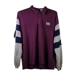 Vintage 80s Dunlop Men's XL Maroon & Gray Long Sweatshirt